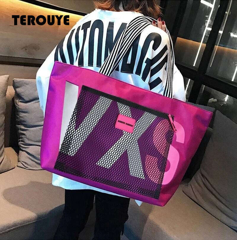 Aliwood 2026 New Arrivals Letter Women Shoulder Bags Trendy Waterproof Tote Beach Bag Large Capacity Female Travel Shopping Bags TEROUYE