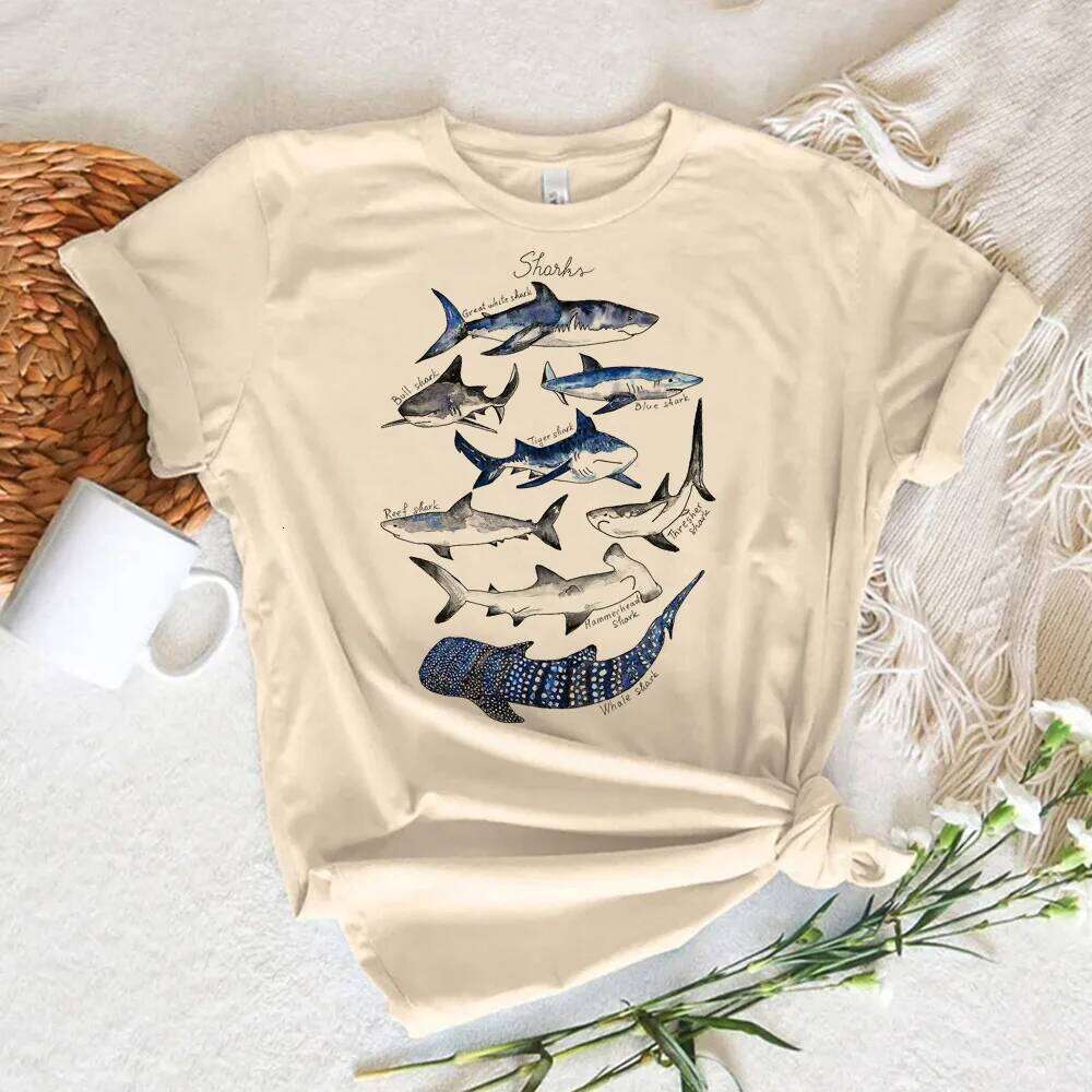 Whale tshirt women streetwear Japanese t shirt female y2k graphic designer clothing XJ260306 XJ260306