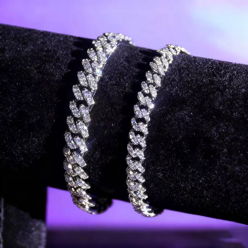 Hip Hop Jewelry Moissanite GRA Certification Bracelet 28CT VVS Moissanite Iced Out Diamond Cuban Link Bracelet