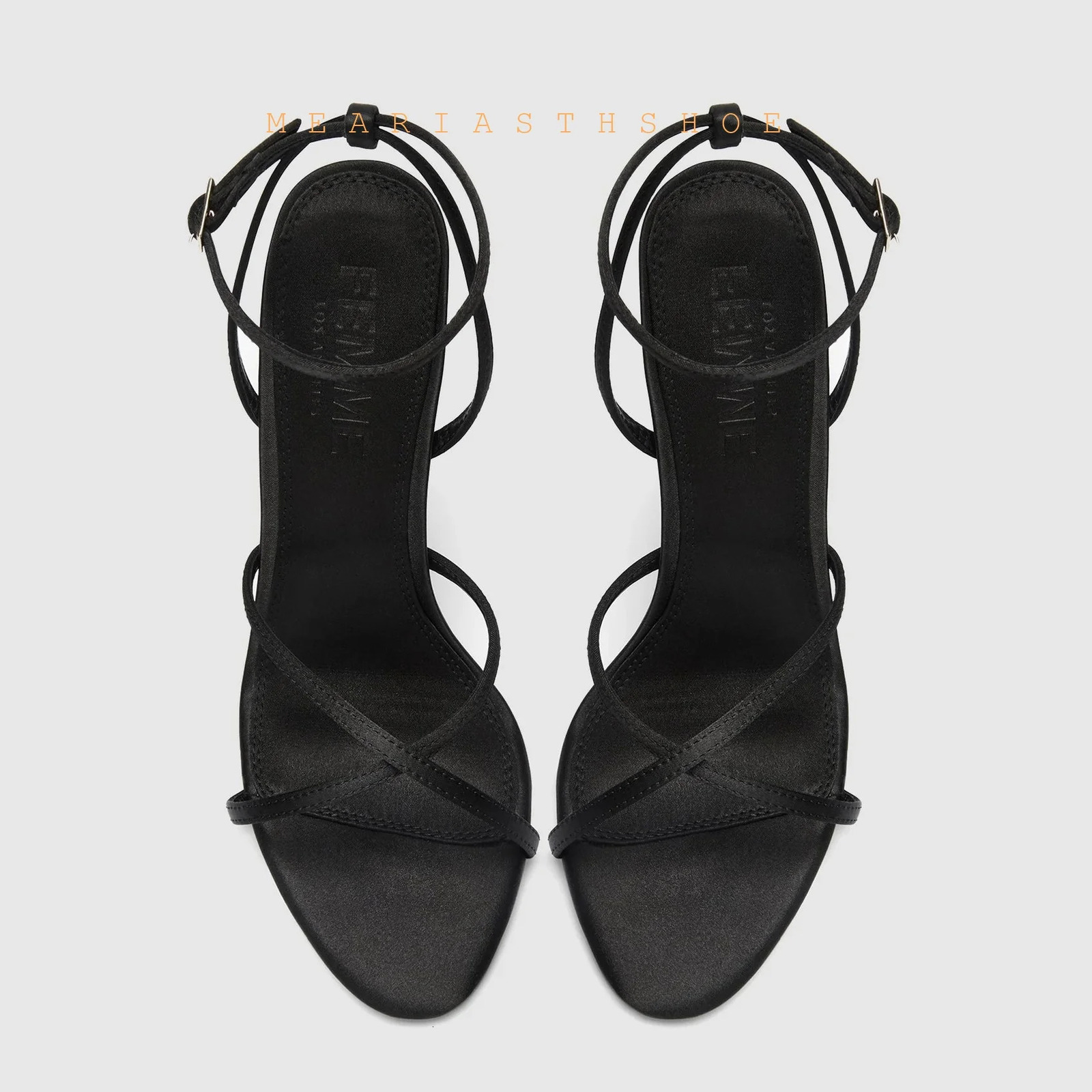 Fashion Silk satin Pumps High Quality Handmade Custom Shoes open Toes Ankle Buckles High Heels Sandals Dress Womens Shoes 260305 - view 6