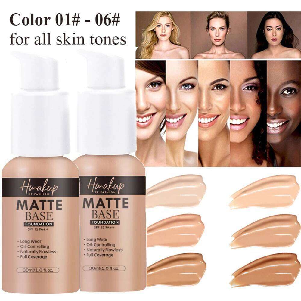 30ml SEPORA 6 Colors Matte Liquid Foundation Oil Control Waterproof Full Coverage Facial Natural Concealer Base Makeup Cosmetics 26L0306