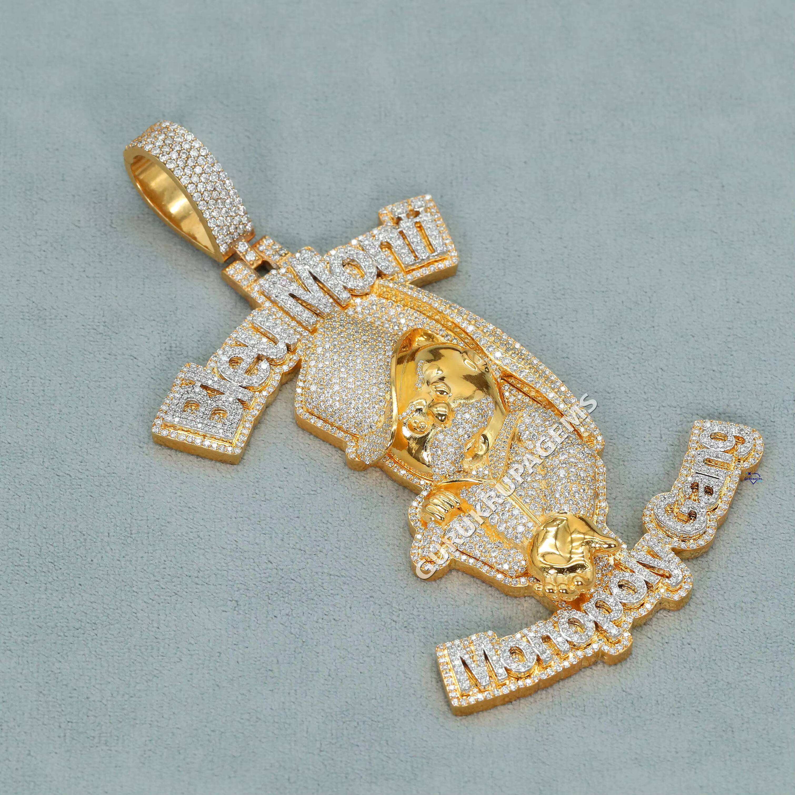 Custom Hip Hop Jewelry in 925 Sterling Silver Moissanite Diamond Pendants for Mens With VVS Clarity for Any Occasion