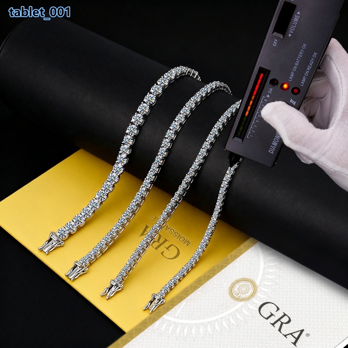 Hot Selling Hip Hop Jewelry Women Vvs1 2mm 3mm 4mm Lab Moissanite Diamond Tennis Bracelet Mounting for Men with Gra Certificate