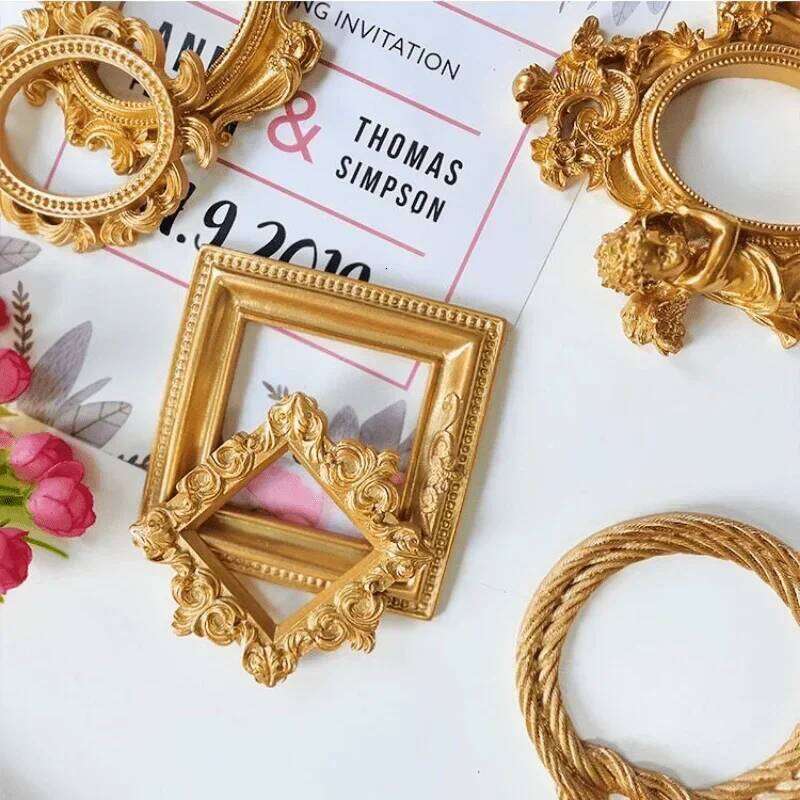 European Fashion Creative Gifts Victorian Style Retro Resin Mini Angel Oval Small Photo Accessories Positioning Frame H260306