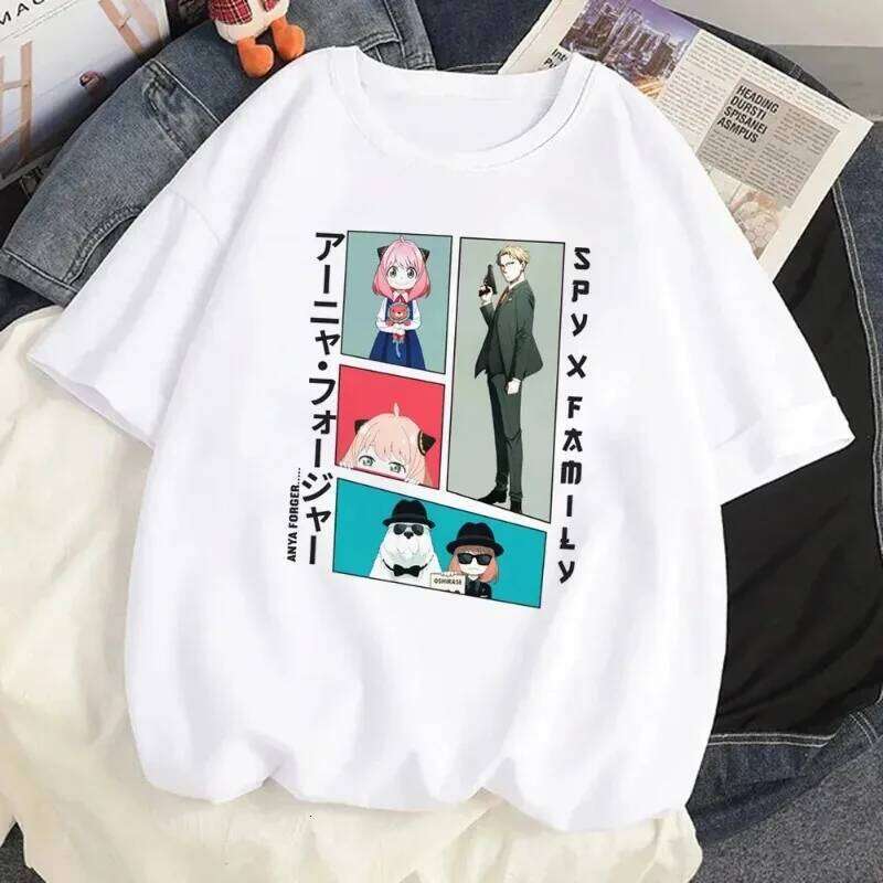 Loid Yor Anya Forger Cartoon Manga Anime Harajuku Graphic Kawaii T-shirt for Men's Women's Cotton T-Shirt XJ260306