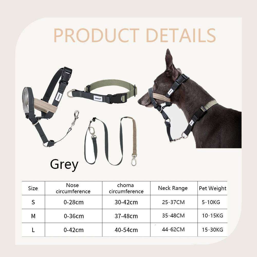 Mouth Anti Barking Bark Collar Dog Adjustable Training Mesh Fabric Explosion-Proof Flushing Control Traction Pet Supplies Bamubi