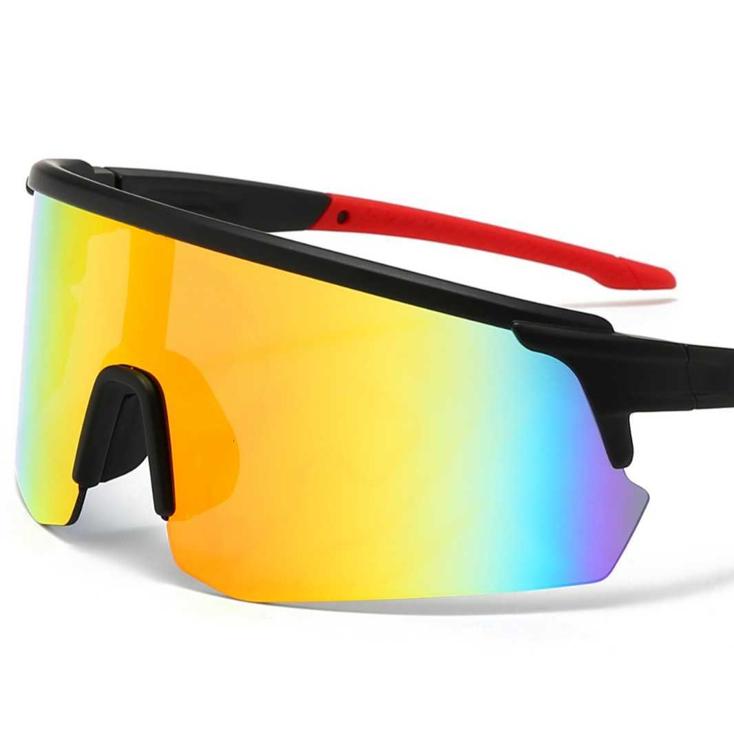 New Half-Frame Sports Photochromic Glasses Outdoor Running One-Piece Lens Sunglasses Bicycle Riding Windproof Sunglasses S260304