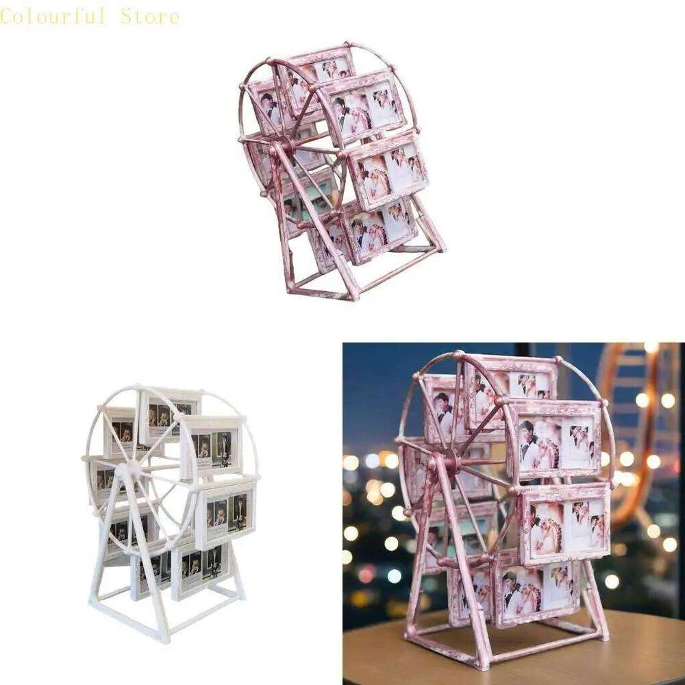X7XD Decorative Desk Photo Display Rotating Ferris Wheel Picture Frame H260306