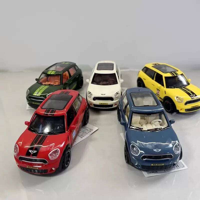 1pcs mini children's toys inertial car lighting music sedan manual door opening high simulation metal model collection Z260306