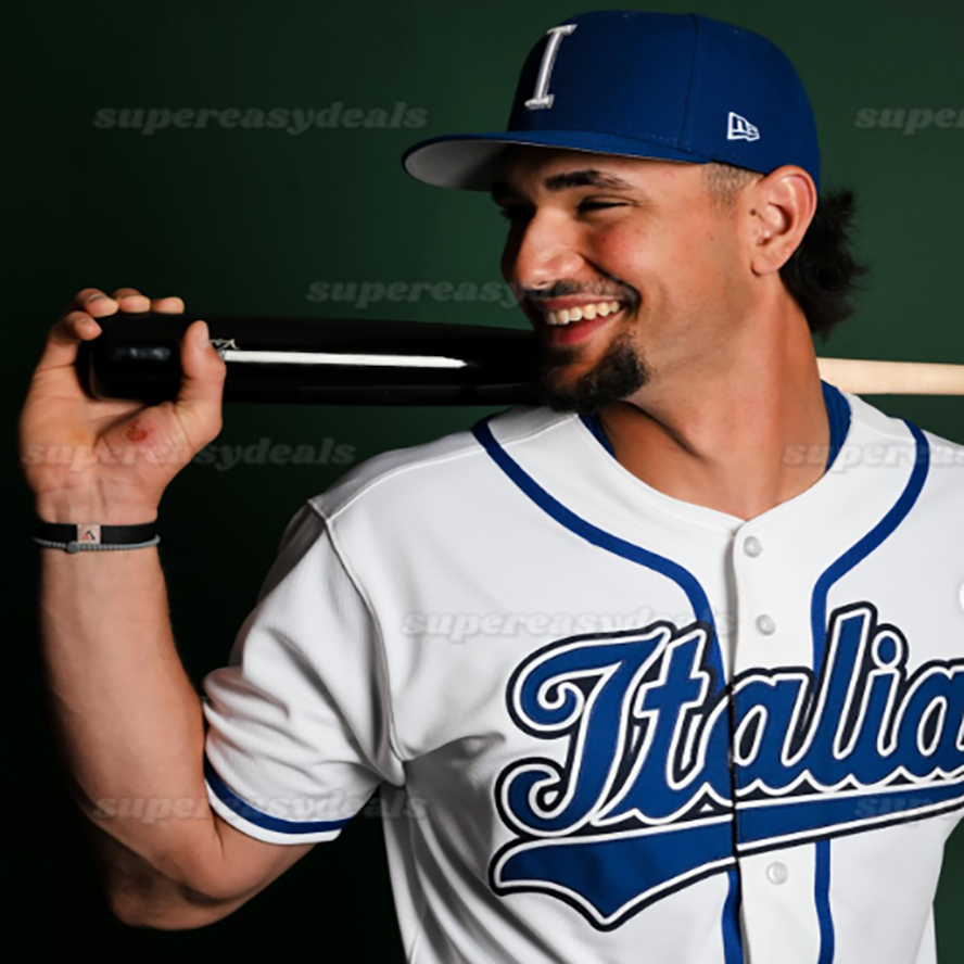 Italy 2026 Baseball Jersey Pasquantino Caglianone Nola Teel Ercolani Morabito Antonacci Lorenzen Ottavino Fischer Aldegheri Russo Custom Stitched Casual Wear