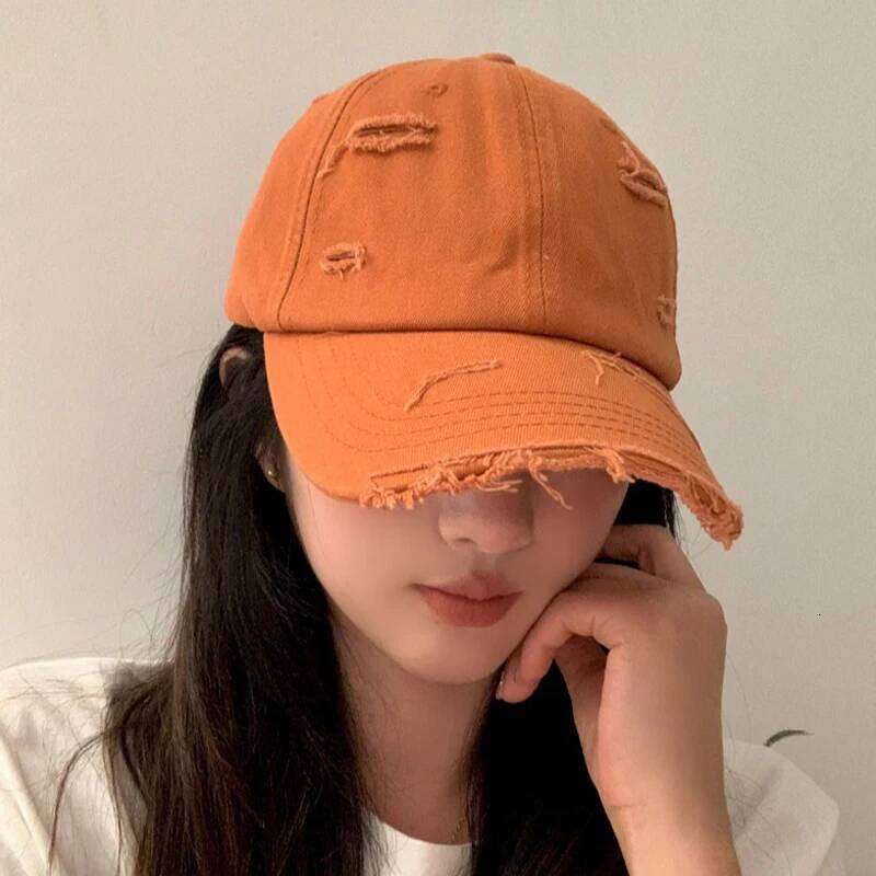 Men's women's new spring and summer hip-hop versatile soft top curved eave retro personality distressed hole duckbill hat Y260304