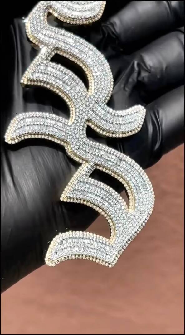 Moissanite Letter Pendant VVS Hip Hop Moissanites Pendants 925 Silver Mosaic Galaxy Setting Custom Initials Charms