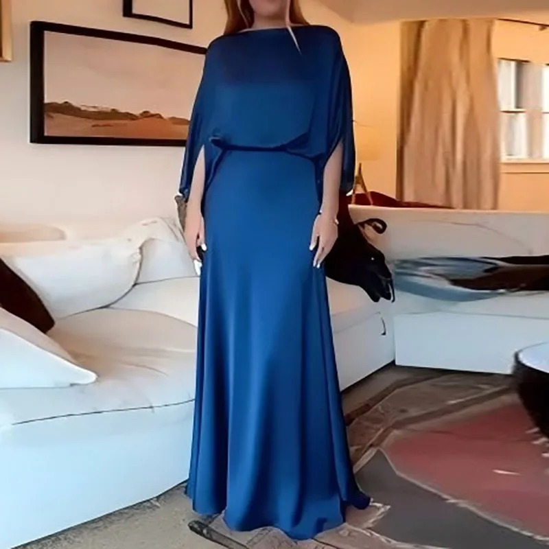 2026 Spring Elegant Solid Evening Gown Set Woman Sexy Skew Collar Top Pullover Long Dress Suit Autumn Sleeve 2pcs Outfits 260306