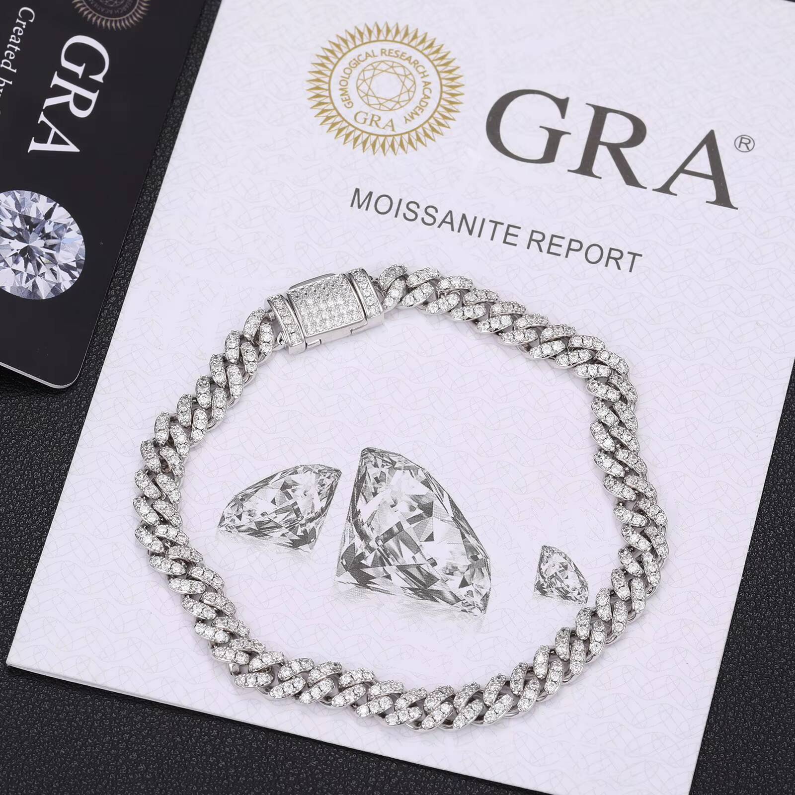 Dropshipping Spot Delivery 925 Sterling Silver Hip Hop Jewelry VVS Moissanite 6mm Iced Out Cuban Link Chain Bracelet
