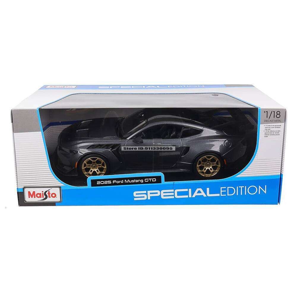 Maisto 1:18 2025 Ford Mustang CTD Car Static Die Casting Model Collection Toy Gift Black base Z260306