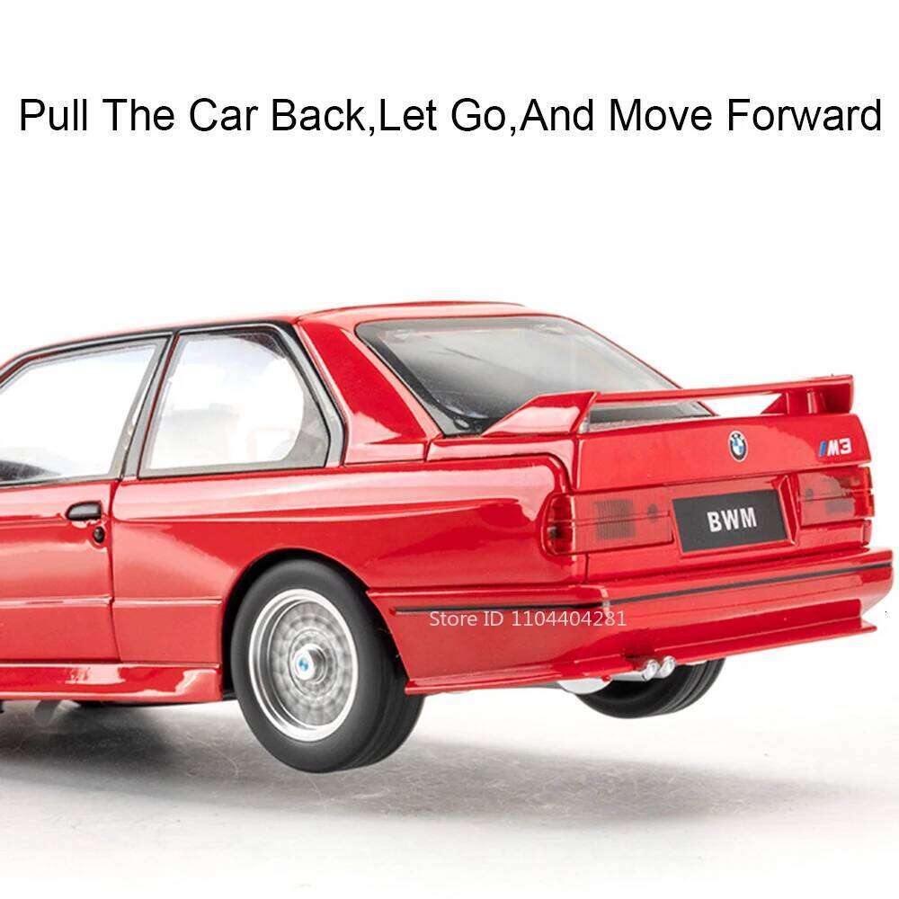 1:24 M3 THE7 Alloy Car Toys Model Diecast Metal Vehicle Doors Opened with Sound Light Pull Back Models Toy Boy's Christmas Gifts Z260306