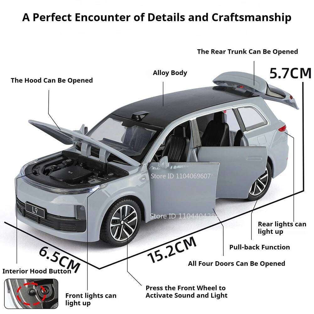 1:32 LEADING IDEAL L9 BYD U8 Alloy Diecast Models Toys Cars Sound Light Pull Back Doors Opened Miniature Vehices Children Gifts Z260306