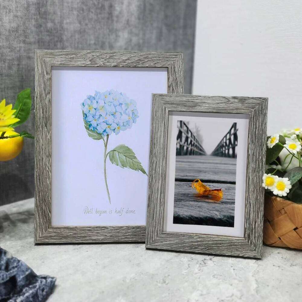 Retro Wooden Desktop 10X15 15X20 20X25 A4 Picture Frame Stand For Pictures Photo Decor Commemorative Gift H260306