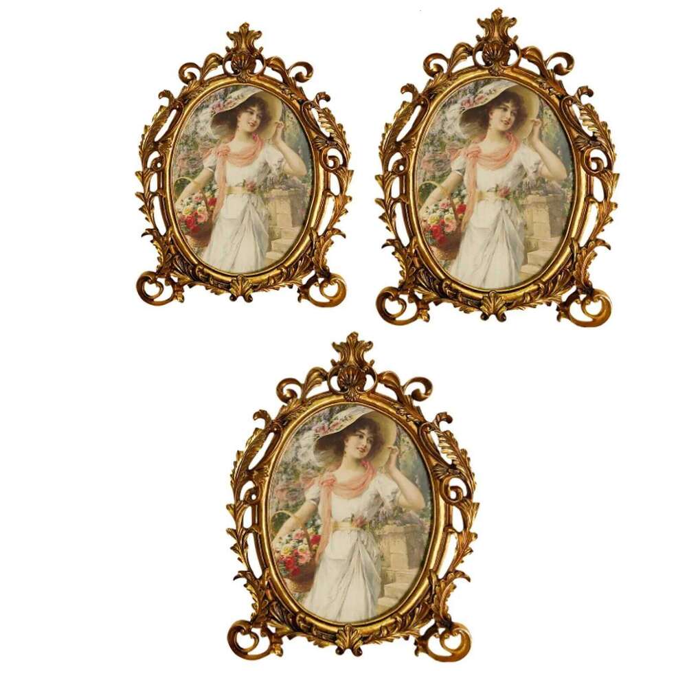 Oval Frame Picture Display Collecting Home Decor Fine Workmanship Desktop Ornament for Desk Bedroom Patio Office Cabinet H260306