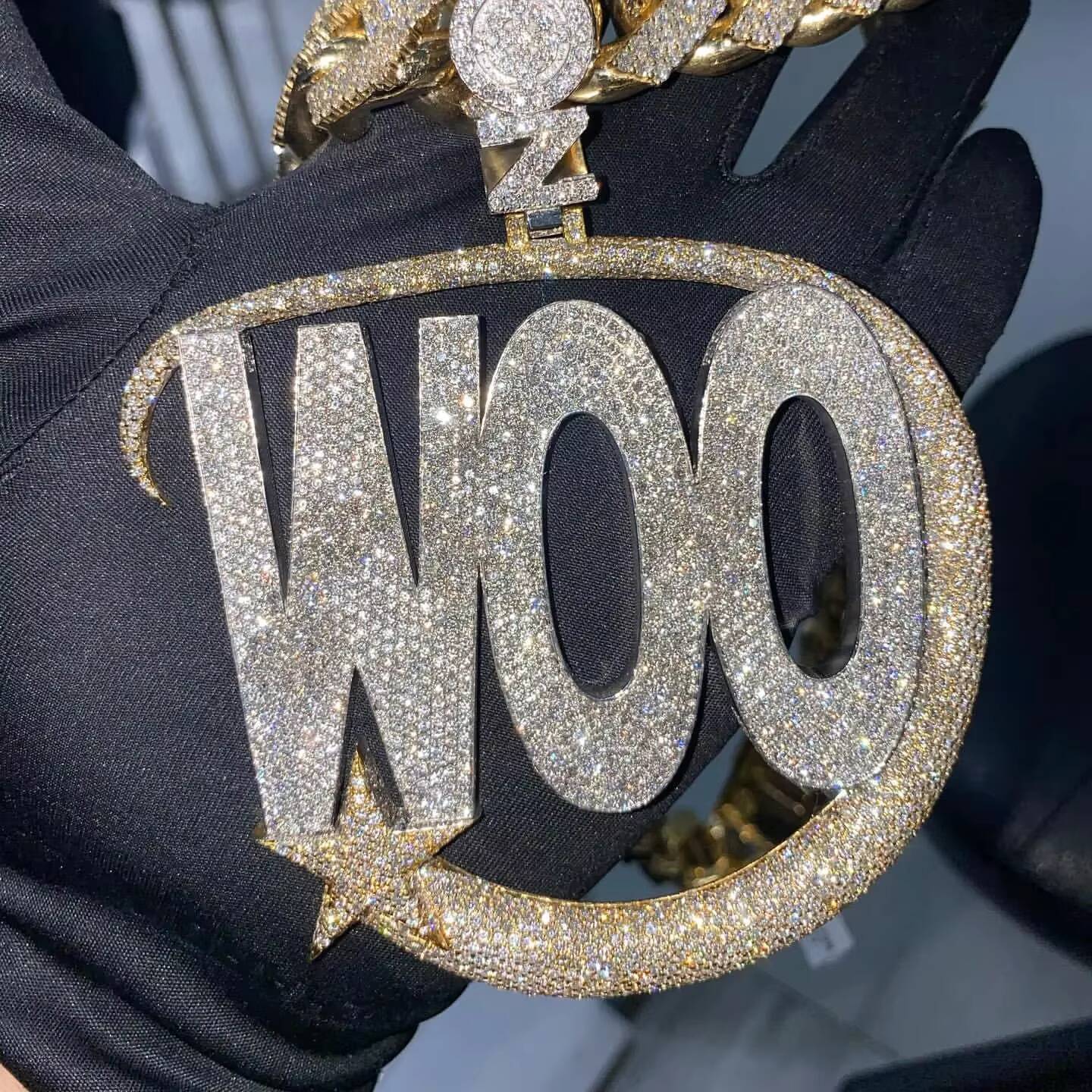Customized Iced Out VVS Moissanite Wood Letter Pendant Custom Solid Name Pendant Pass Diamond Tester Fine Jewelry for Rapper