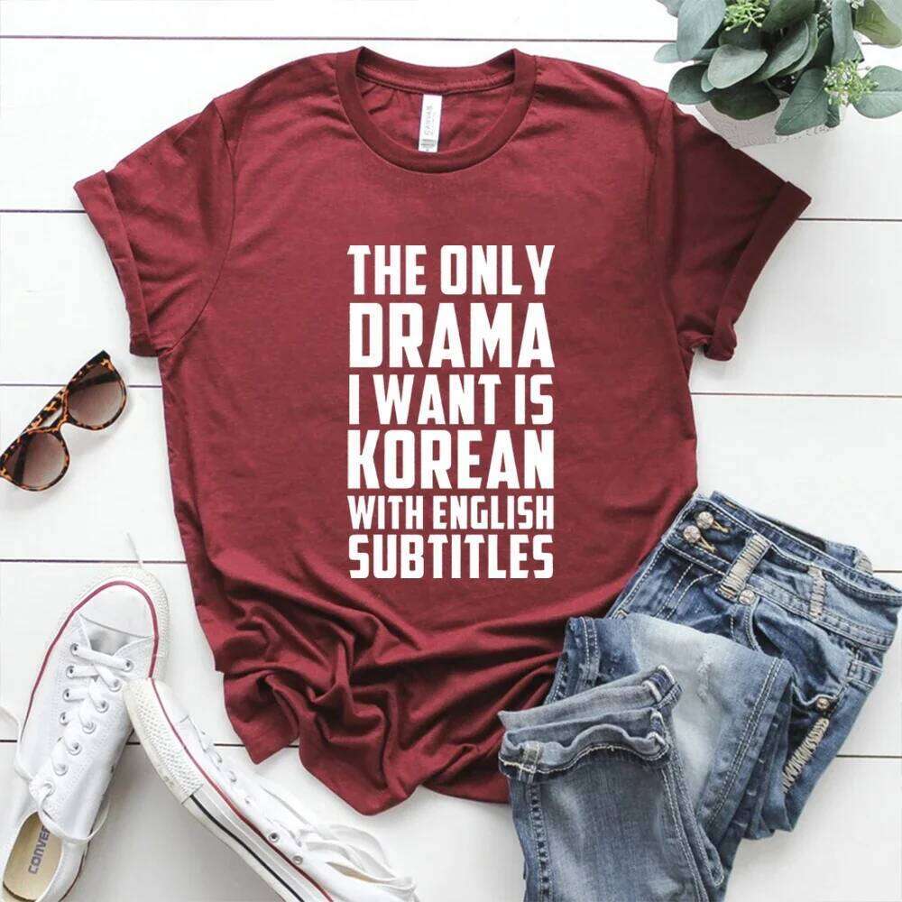 The Only I Want Is with English Subtitles T K-Pop Korean Style Drama Lover Shirt Short Sleeve Tee XJ260306 XJ260306