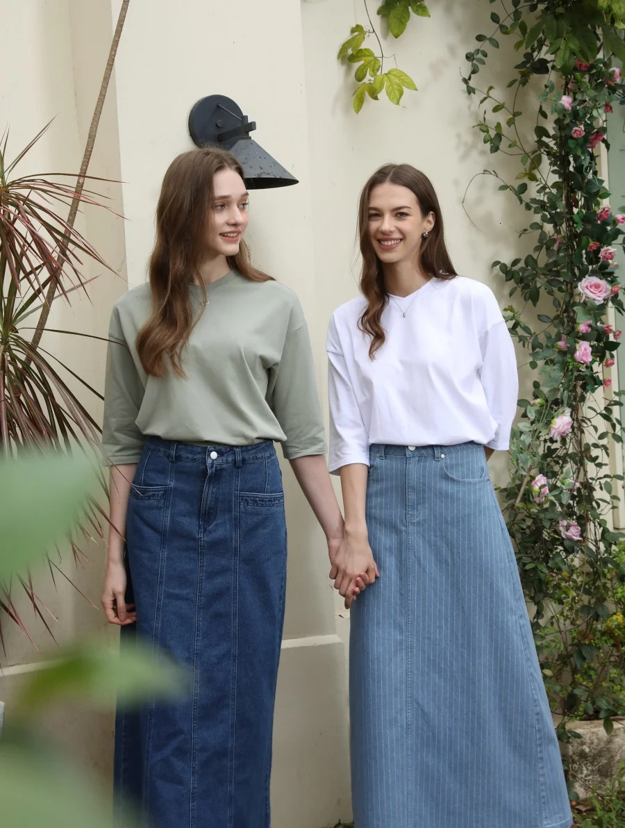 AS 2025 pinstripe denim skirt fashion woman clothes lady wear 260228