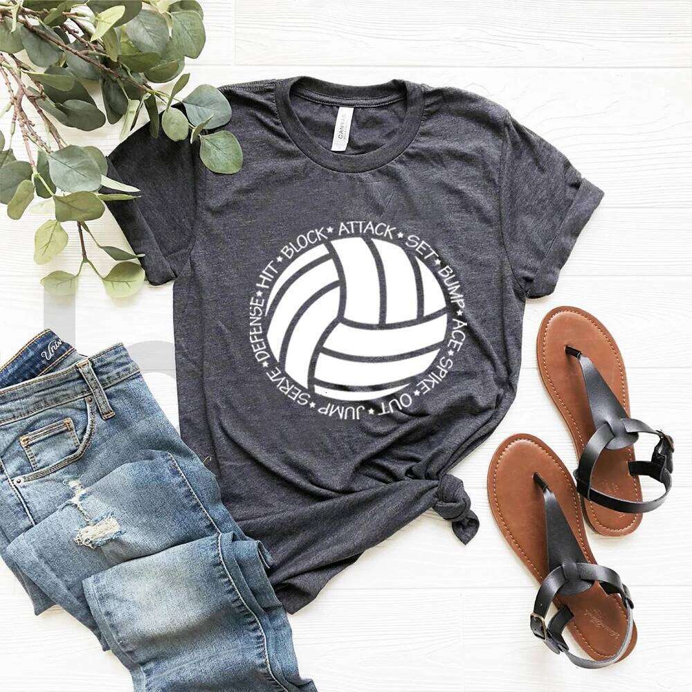 Script Sports Team Men Women Unisex Graphic Tee Volleyball Lover Shirt XJ260306