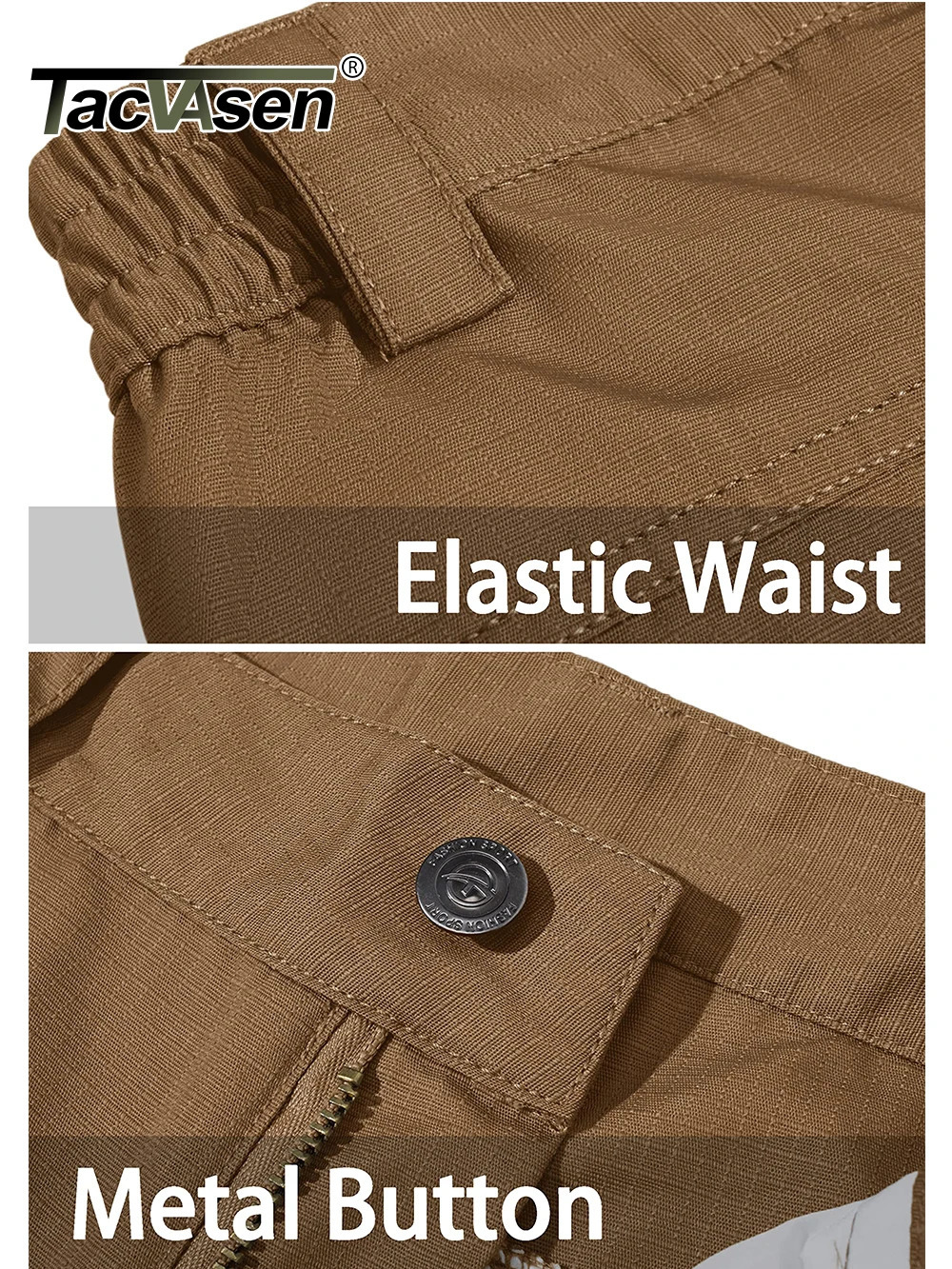 TACVASEN Cargo Work Pants With Multi-Pockets Mens Safari Hiking Pants Outdoor Ripstop Overall Training Pants Casual Trousers 260305