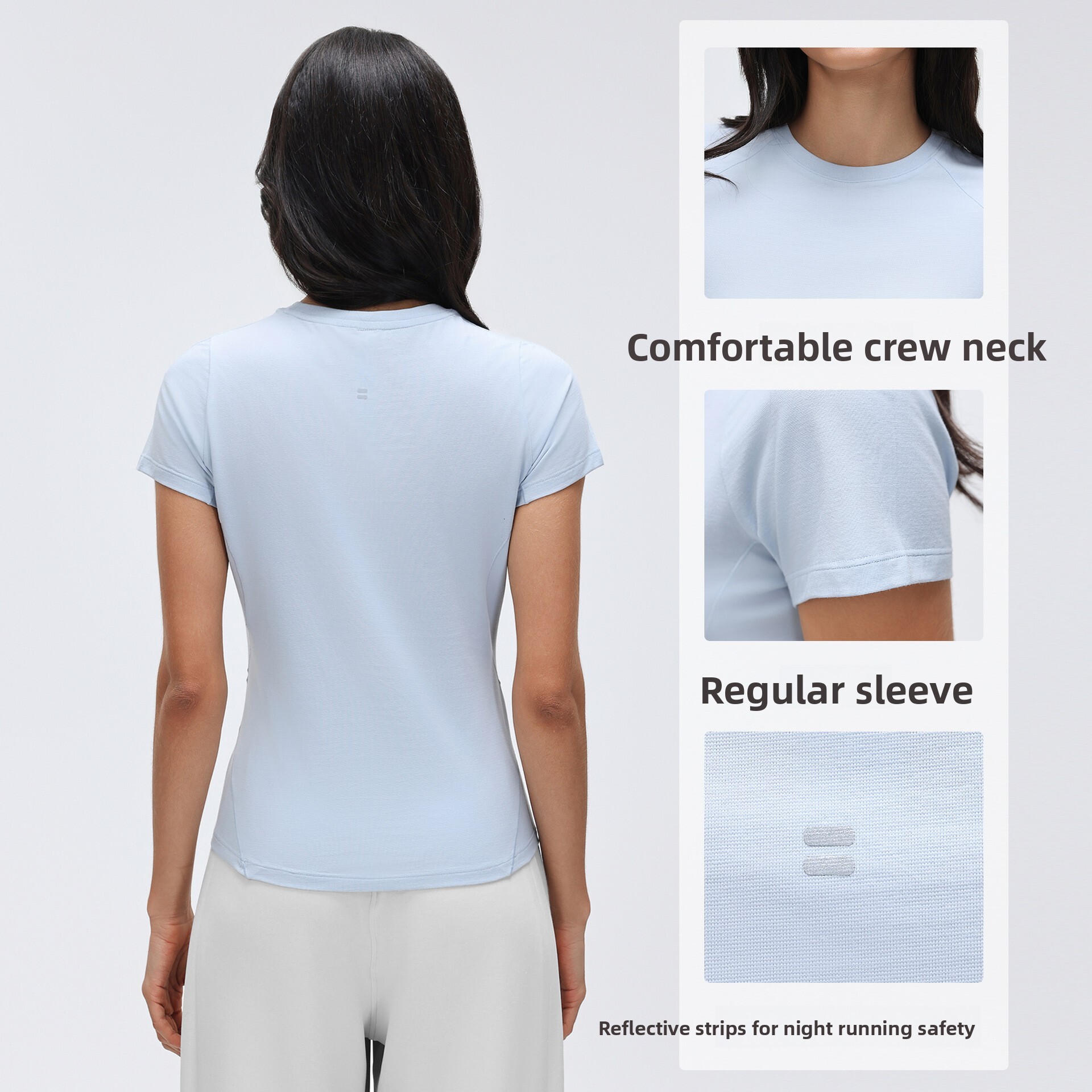 Summer Round Neck Short Sleeve Women's Sweat-Absorbent Breathable Sports T-Shirt Loose Slimming Running Fitness Yoga Wear