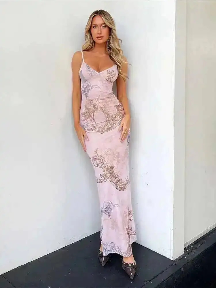 Townlike Elegant Long Maxi Dress Women Spaghetti Strap Summer Slim Bodycon Backless Nightclub Sexy Party Dresses 260306