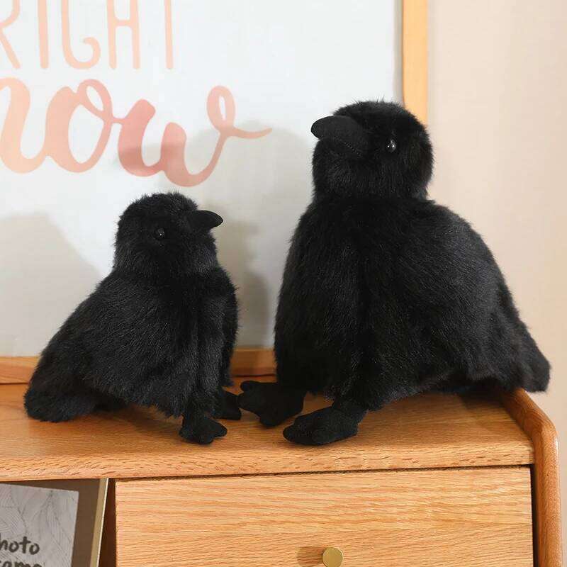 30cm Realistic Crow Plush Toy - Lifelike Stuffed Animal Raven, Soft Halloween/Christmas Gift for Kids Bird Lovers Home Decor R260908 - view 4