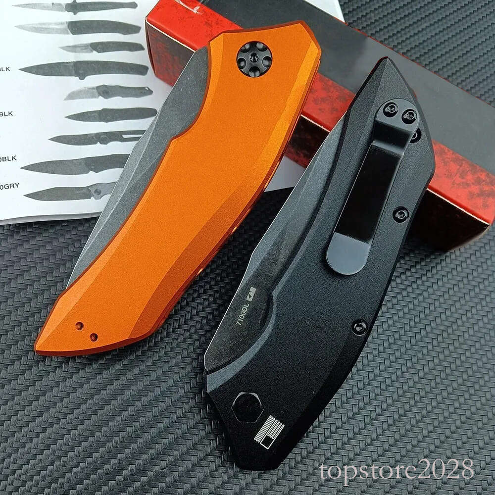 2024 KS 7100 7350 7550 pocket knife Launch 1 Assisted Tactical Folding Knife Stonewashed Blade Aluminum Handle Quality Outdoor Hunting Camping Surviva