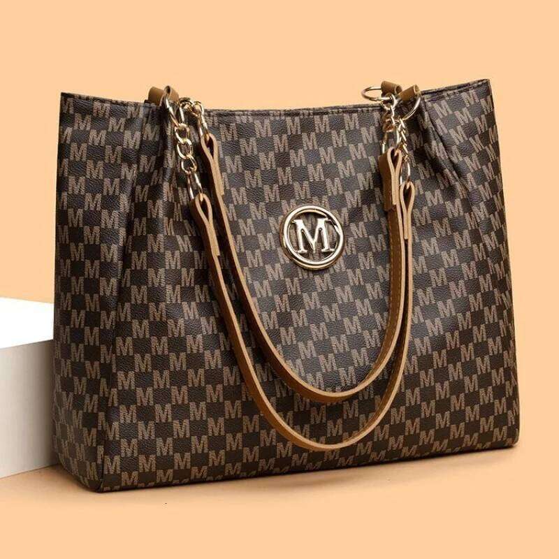 Women's New Commuter Tote Bag Trendy Fashionable Single Shoulder Large Capacity Simple Vintage Print XJ260306