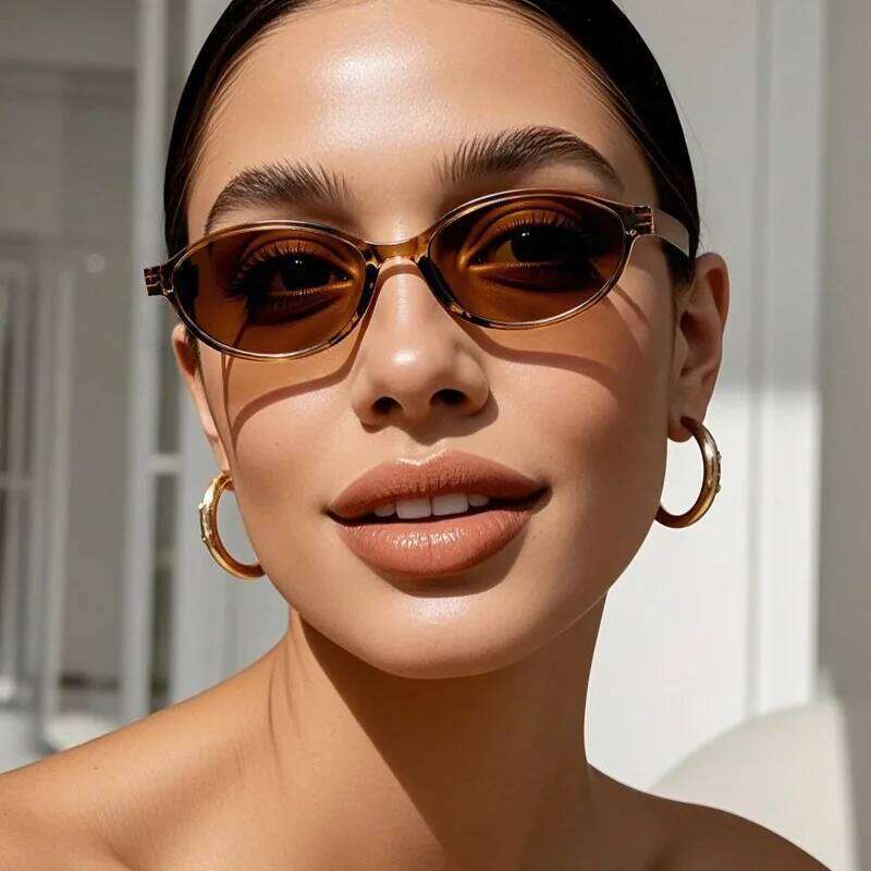 3pcs European and American retro oval small frame women's fashionable sunglasses, personalized trendy glasses Z260306