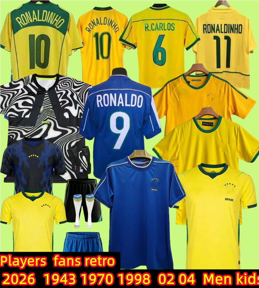 2026 2027 1970 1978 1998 retro Brasils 10 PELE soccer jerseys 1957 2002 04 06 Carlos Romario Ronaldo Ronaldinho shirts 2006 1994 BraziLS 2006 RIVALDO ADRIANO KAKA