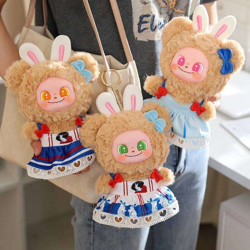 22cm Cute Milk Candy Vinyl Face Plush Toys Soft Creative Surprise Gifts Dolls Popular Bear Wearing a skirtToy Kids Hang Bag R260908 - view 3