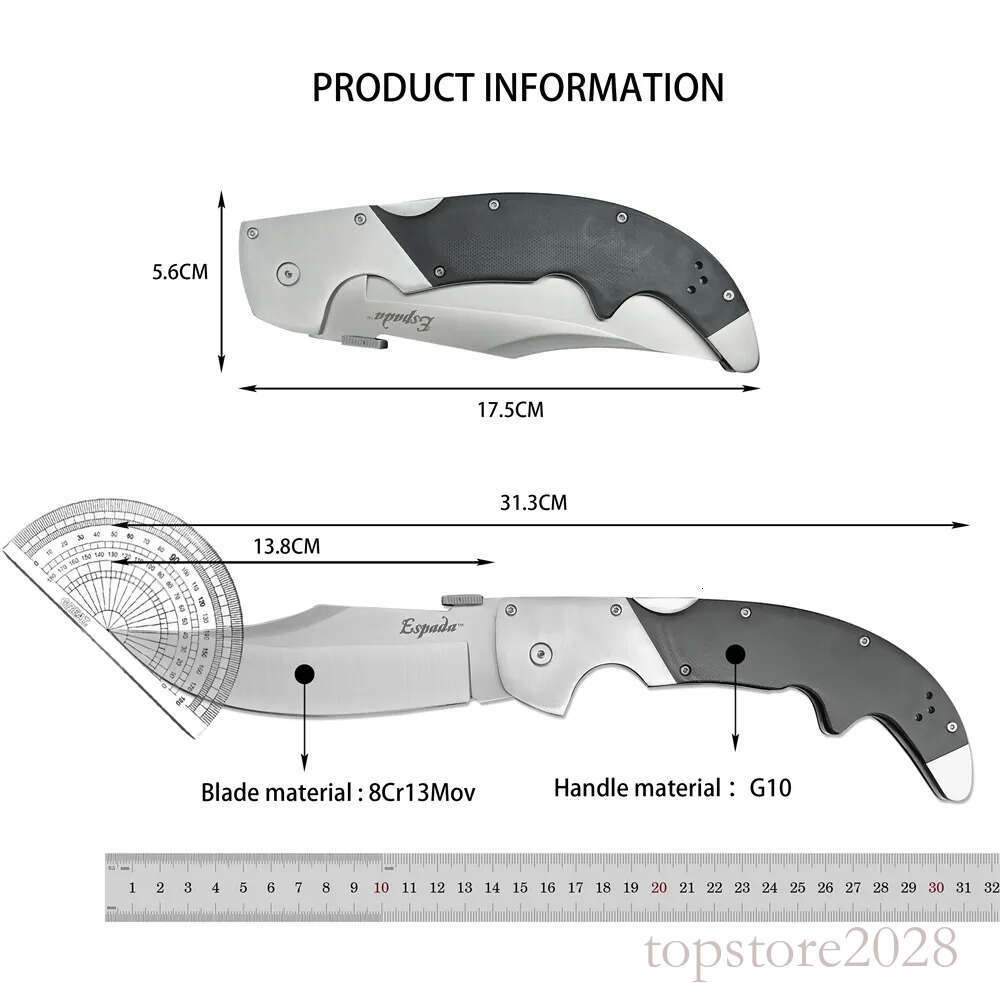 Cold 62NCX Extra Large pocket knife Espada Pocket Folding Knife CTS-XHP Blade Polished G10 Handles with Aluminum Bolsters Outdoor Tacticals Hunting Ca