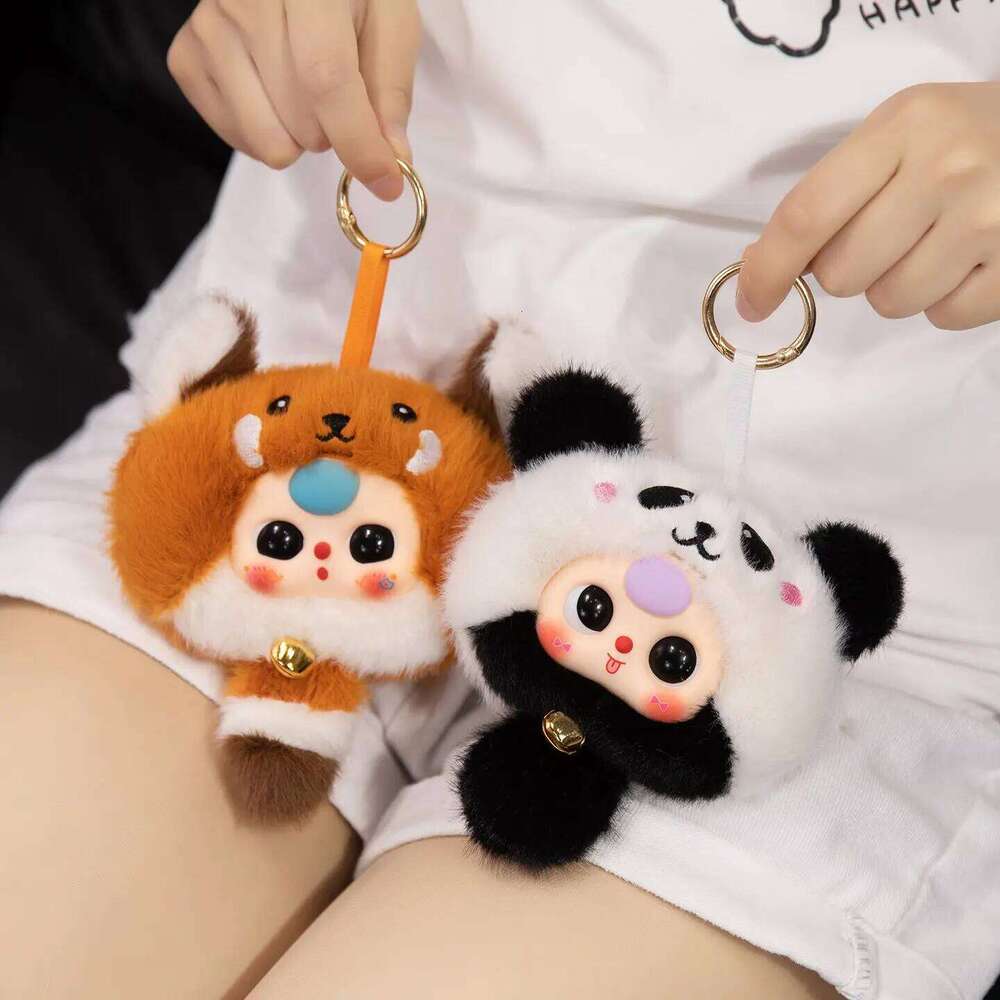 Random Kawaii Soft Lovely Doll Vinyl Face Plush Toys Rabbit Panda Kids Hang Bag Birthday Christmas Gift R260908 - view 6