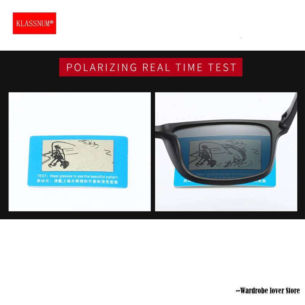 KLASSNUM Man TR Frame Polarized Sunglasses Yellow Driving Sun Glasses Fishing Sports UV400 Shades Classic Eyewear New Z260306