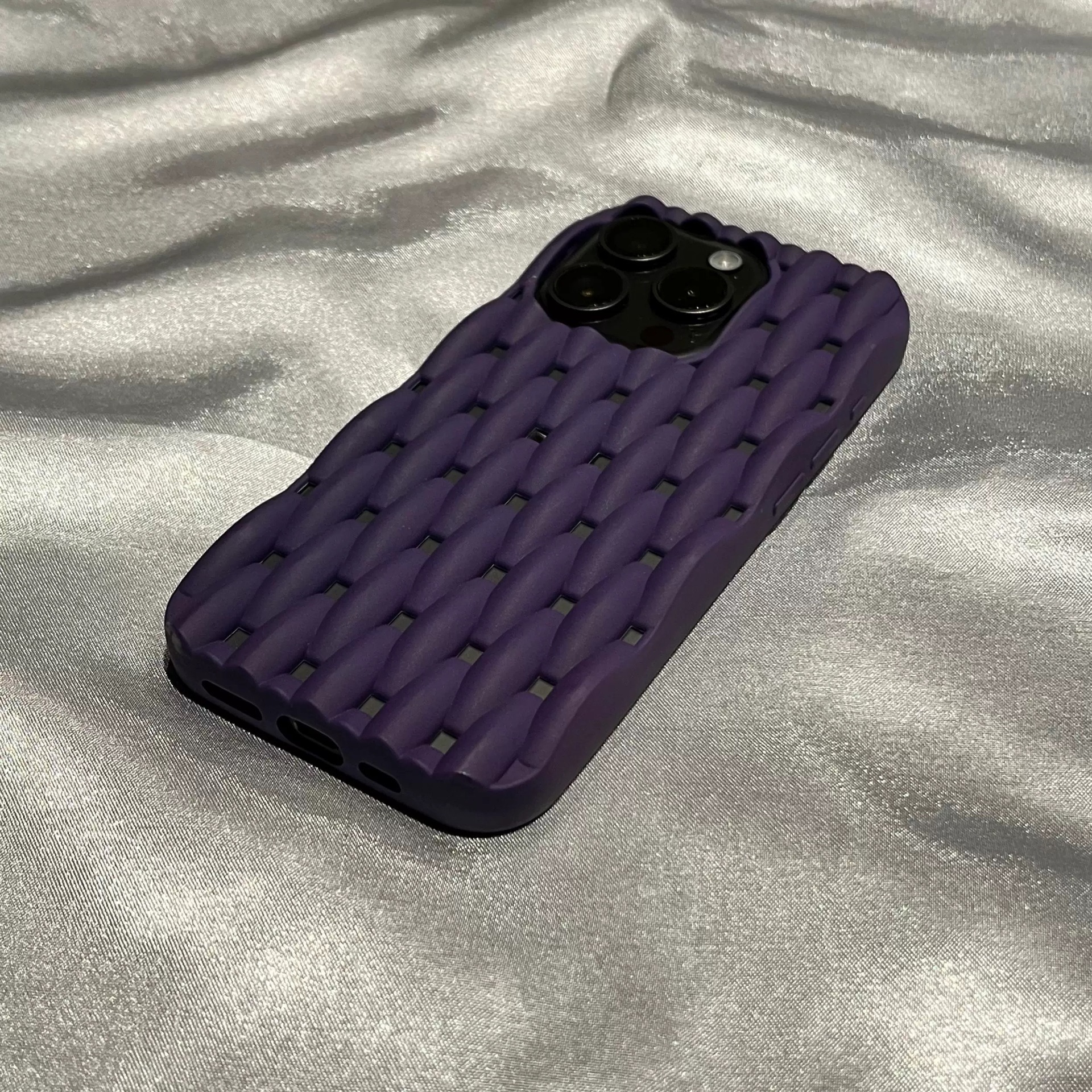 Summer cooling textured pattern suitable for iPhone 17 Pro Max matte phone case, Apple 16 full-cover silicone soft case