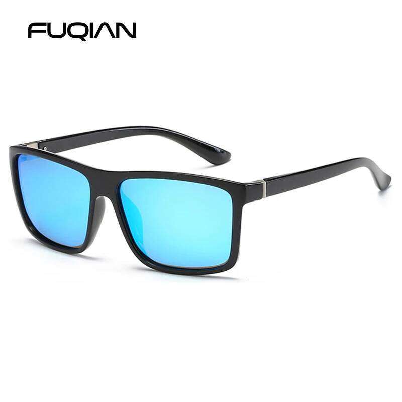 Classic Black Square Polarized Sunglasses Men Fashion Mirror Blue Sun Glasses Unisex Vintage Anti Glare Driving Shades UV400 Z260306