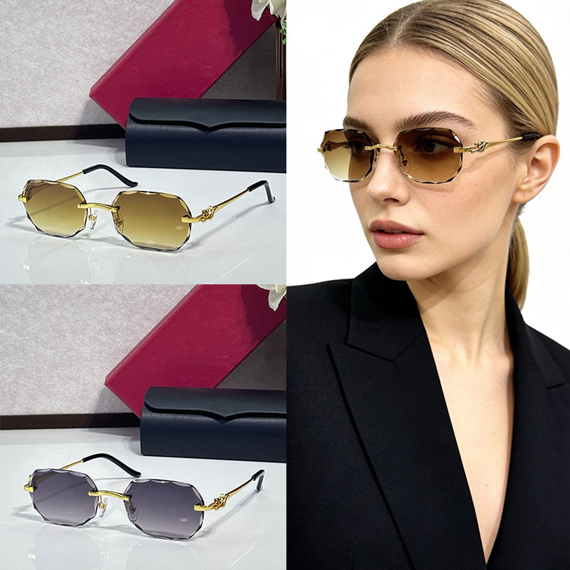 Fashion Womens Sunglasses CT0679S Metal Frame Square Cut Lens Designer Outdoor UV400 Protective Glasses Suitable For Daily Wear