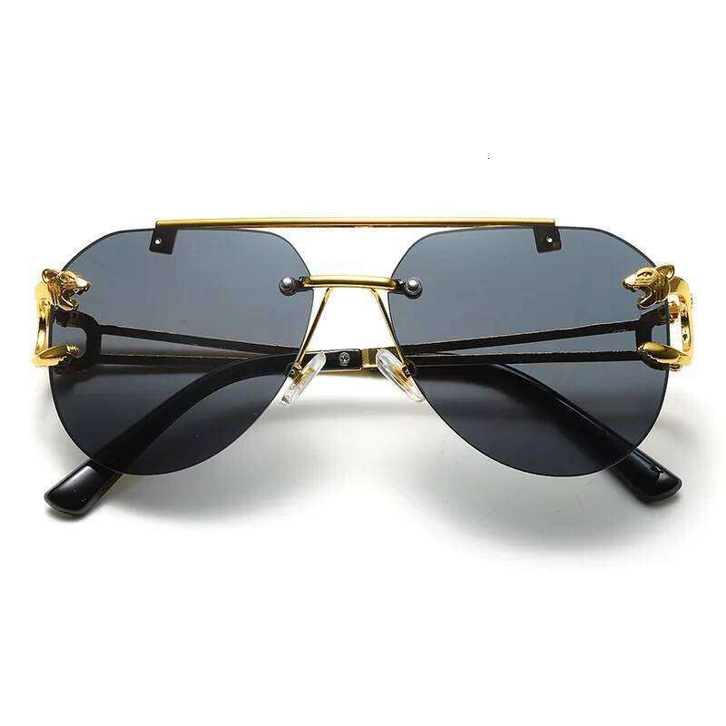 New Rimless Sunglasses Pilot Fashion Frame Women Men Large Round Sun Glasses for Female Male Gradient Traveling Oculos Z260306