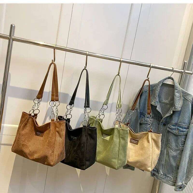 Fashion Large-Volume Suede Stylish Commuter Tote Bag Ladies with One Shoulder Bags for Women Purses and Handbags XJ260306