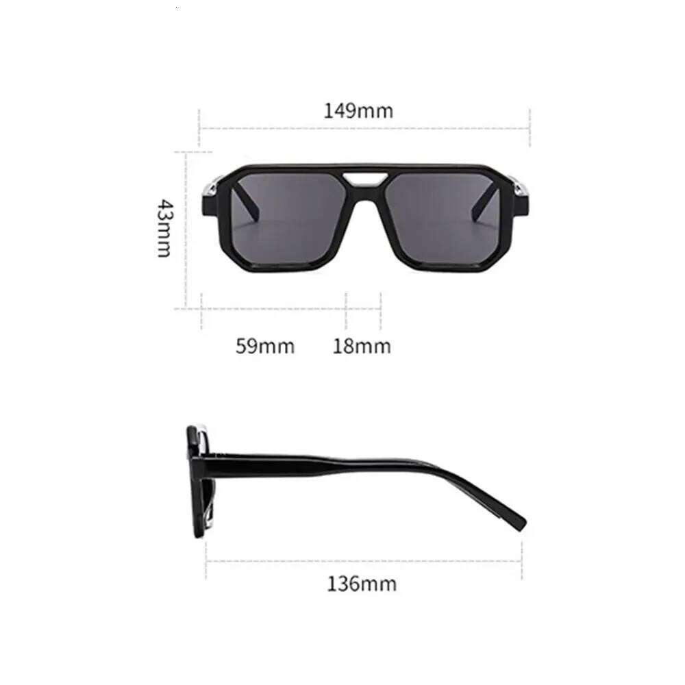 Punk Square Frame Sunglasses Block Glare Street Photos Decoration Driving Eye Protection Black Shades Glasses Z260306