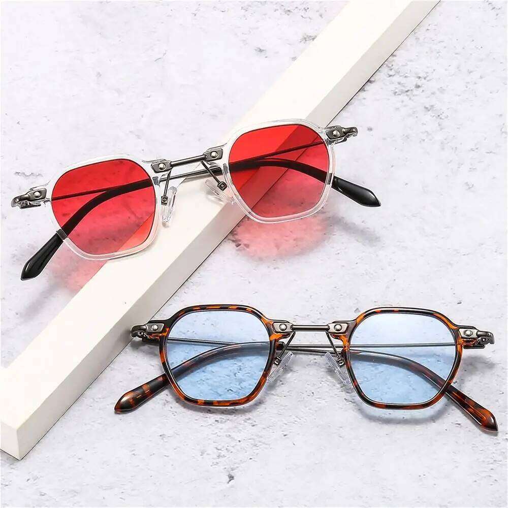 Retro Punk Sunglasses for Women Men Small Polygon Frame Sun Glasses Vintage Hip Hop Shades Unisex Fashion Ocean Color Eyewear Z260306