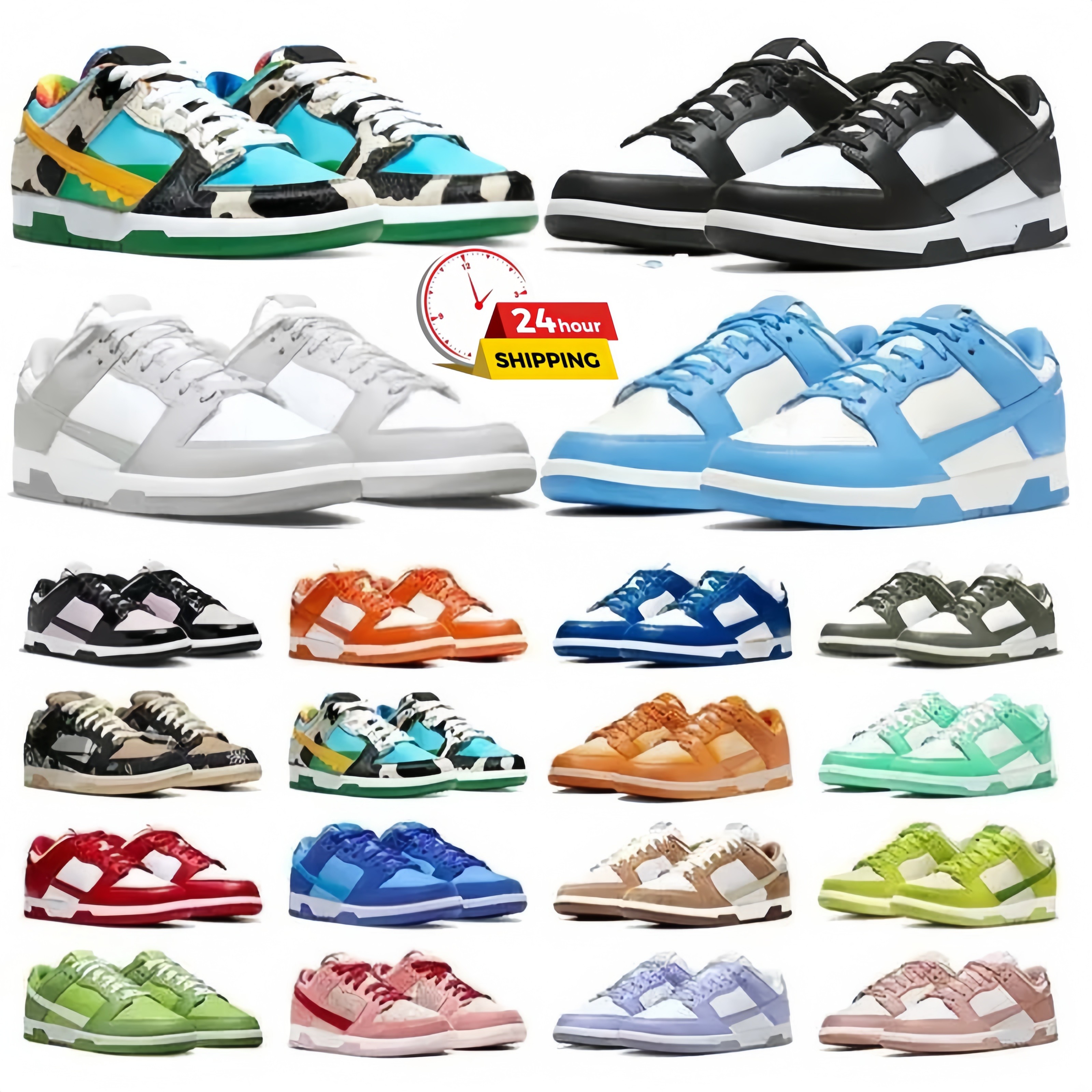 Low Running Designer Shoes Flat casual shoes Sneakers Black White Grey Fog Triple Pink University Red Mens Women Sports Trainers Sneaker Lows