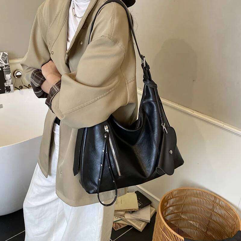 New Versatile Texture Vintage Shoulder for Women Large Capacity Tote Bag Fashion Casual Office Commuter Storage Bags XJ260306