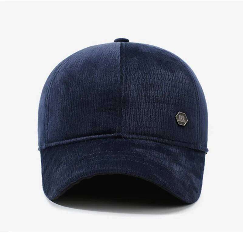 New Winter Fleece-lined Plush Thickened Warm Baseball Caps For Men Coldproof Earmuff Hats Elderly People Cotton Hat Snapback Cap Y260304