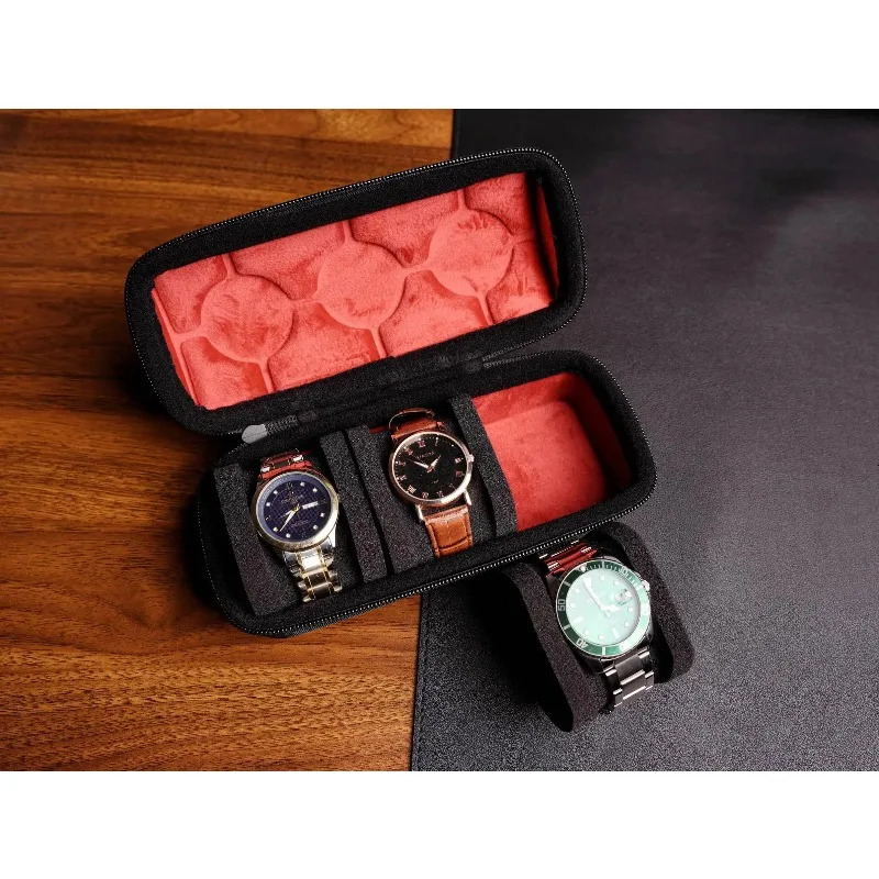 Watch Box Organizer for MenWatch Travel Case Portable Storage Watch Display Holder for Wristwatches with anti-Move Watch Pillow260228